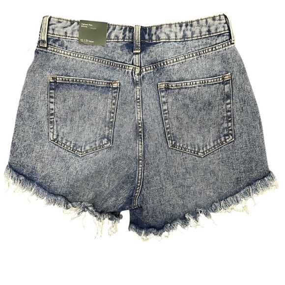 Wild Fable Highest Rise button fly distressed denim shorts Size 12 NWT - Picture 6 of 12